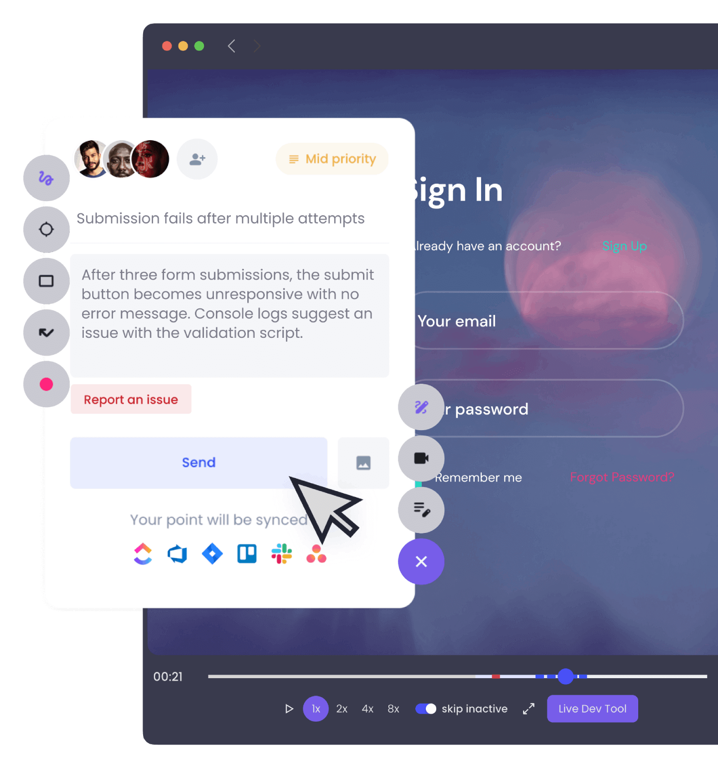 Manage multiple projects and track bugs and feedback effectively with Bugzy's organized project view and filtering options